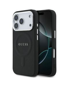 GUESS case for IPHONE 17 Pro compatible with MagSafe GUHMP17LPSAREGSK (PU W/ Classic Logo) black