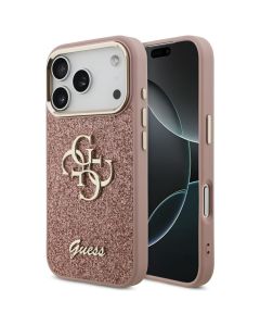 GUESS case for IPHONE 17 Pro GUHCP17LHG4SGCP (Fixed Glitter Big 4G Metal Frame) pink