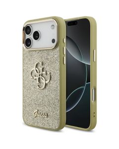 GUESS case for IPHONE 17 Pro Max GUHCP17XHG4SGCD (Fixed Glitter Big 4G Metal Frame) gold