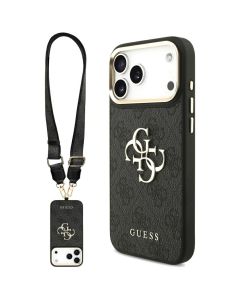 GUESS case for IPHONE 17 Pro Max GUHCP17XP4G4BCSK (PU W/ Big 4G Classic & Big Strap Metal Buttons) black