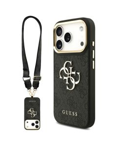 GUESS case for IPHONE 17 Pro GUHCP17LP4G4BCSK (PU W/ Big 4G Classic & Big Strap Metal Buttons) black