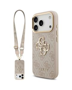 GUESS case for IPHONE 17 Pro GUHCP17LP4G4BCSP (PU W/ Big 4G Classic & Big Strap Metal Buttons) pink