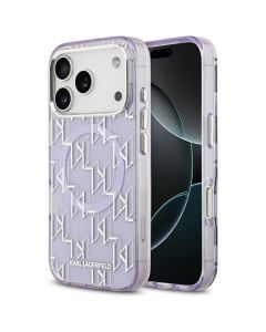 KARL LAGERFELD case for IPHONE 17 Pro compatible with MagSafe KLHMP17LHMIKLMEU (IML KL Monogram) purple