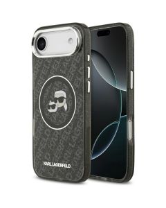 KARL LAGERFELD case for IPHONE 17 Air compatible with MagSafe KLHMP17MHMKBKCHOK (IML Glitter K&C Heads Logo) black