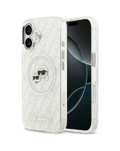 KARL LAGERFELD case for IPHONE 17 compatible with MagSafe KLHMP17SHMKBKCHOG (IML Glitter K&C Heads Logo) gray