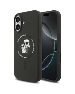 KARL LAGERFELD case for IPHONE 17 compatible with MagSafe KLHMP17SSCMKCRHK (Silicone KC Body Ring) black