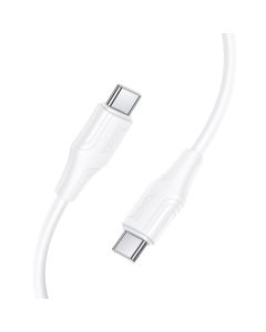 Silicone Cable USB C to USB C Hoco 3A 60W 1 m X124 white