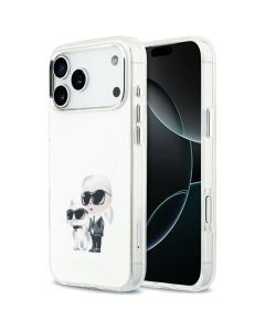 KARL LAGERFELD case for IPHONE 17 Pro Max compatible with MagSafe KLHMP17XHMKCAQOH (IML Aquarelle K&C & Logo) white