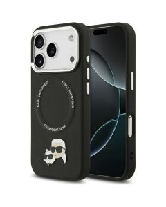 KARL LAGERFELD case for IPHONE 17 Pro compatible with MagSafe KLHMP17LPSMLRKCK (PU K&C Pins) black
