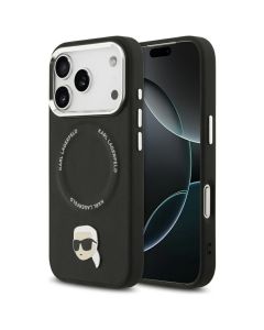 KARL LAGERFELD case for IPHONE 17 Pro compatible with MagSafe KLHMP17LPSMLRKLK (PU Karl Pin) black