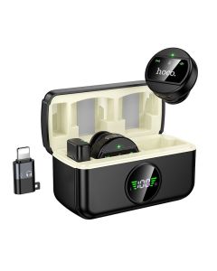 Wireless microphones 2in1 Lightning / USB C Hoco L22 black