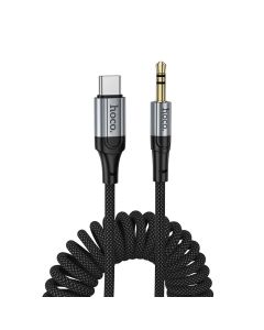 Cable AUX Jack 3 5 mm to USB C Hoco 1 5 m UPA33B black
