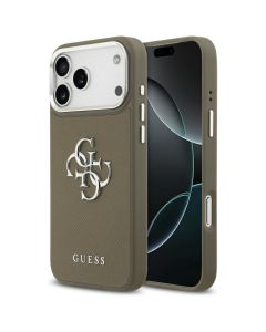 GUESS case for IPHONE 17 Pro Max compatible with MagSafe GUHCP17XPG4SMCEW (Grained PU W/ Big 4G Classic Logo) brown