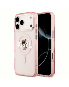 KARL LAGERFELD case for IPHONE 17 Pro Max compatible with MagSafe KLHMP17XHGCHGKBP (IML Choupette Sketch Logo) pink