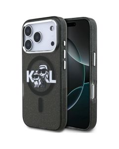 KARL LAGERFELD case for IPHONE 17 Pro compatible with MagSafe KLHMP17LHGKCGKBK (IML Glitter k&C Sketch Logo) black