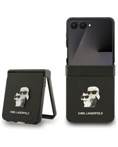 KARL LAGERFELD case for SAMSUNG Z Flip7 KLHCZF7SAPKCNPK (Saffiano KC PIN) black