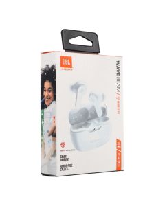 Wireless earphones JBL IP54 IPX2 Wave Beam white