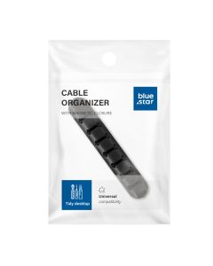 Blue Star PJ-OCZ8 silicone self-adhesive organizer for 7 cables - black (1 pc.)