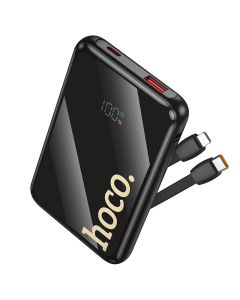 Powerbank Hoco 10000 mAh QC PD 22 5W with built-in cables USB C + Lightning Q37 black
