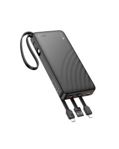 Powerbank Hoco 10000 mAh 2A with four built-in cables USB A + USB C+ Lightning + Micro USB J146 black