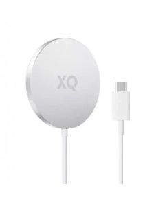 Wireless charger aluminium XQISIT 15W compatible with MagSafe with cable USB C white