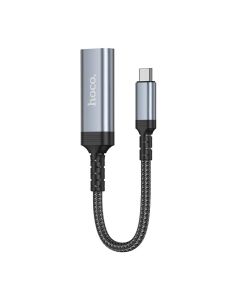 Cable USB C to HDTV conversion cable Hoco 4K 30Hz 0 2 m UA43A metal gray
