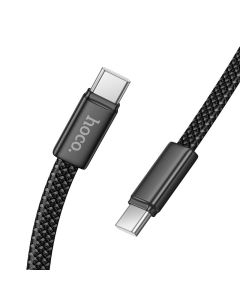 Flat Cable USB C to USB C Hoco 3A 60W 1 m X125 black