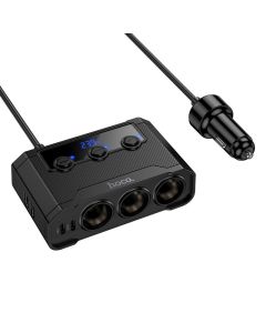 Car charger Hoco 2xUSB A + 2xUSB C+3x cigarette lighter ports PD QC3.0 240W Z64 black