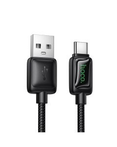 Cable with LCD USB A to USB C Hoco 3A 1 2 m U146 black