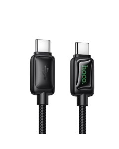 Cable with LCD USB C to USB C Hoco 3A 60W 1 2 m U146 black