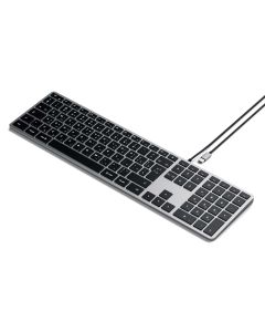 Wired keyboard USB C QWERTY Satechi Slim W3 Wired ST-UCSW3M space gray