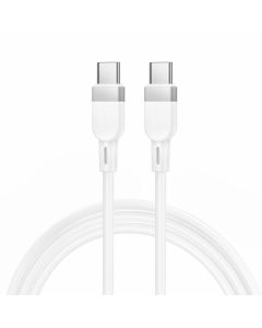Silicone Cable USB C to USB C Hoco 3A 60W 1 m X109 white