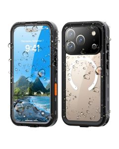 Case for iPhone 17 Pro Waterproof Shellbox DOT compatible with MagSafe black