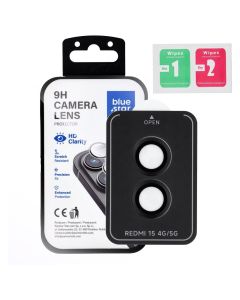 Camera Lens Protector BLUE STAR Easy Install for XIAOMI Redmi 15 4G / 15 5G black