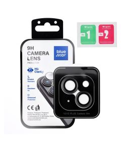 Tempered Glass Camera Lens Protector for iPhone 15 / 15 PLUS Blue Star Easy Install black