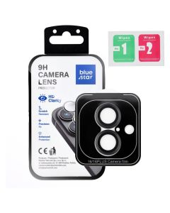 Tempered Glass Camera Lens Protector for iPhone 16 / 16 PLUS Blue Star Easy Install black