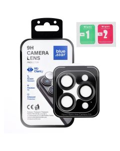 Tempered Glass Camera Lens Protector for iPhone 16 PRO / 16 PRO MAX Blue Star Easy Install black