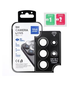 Tempered Glass Camera Lens Protector for Samsung S26 ULTRA Blue Star Easy Install black