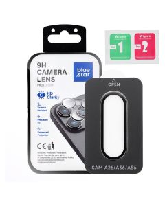 Tempered Glass Camera Lens for Samsung A56 Blue Star Easy Install black