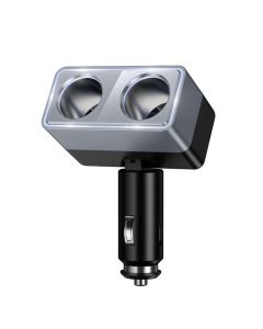 Smart dual cigarette lighter car charger Hoco 2 lighter ports max 240W/24V Z65 black