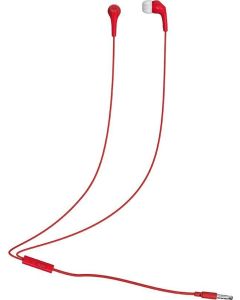 Wired earphones jack with mircophone 3 5mm MOTOROLA Ear Buds 2-s red