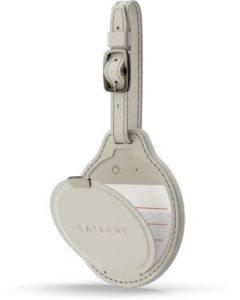Locator compatible with Apple Find My Satechi FindAll Luggage Tag shape Vegan Leather ST-LFALTW sand