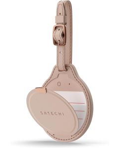 Locator compatible with Apple Find My Satechi FindAll Luggage Tag shape Vegan Leather ST-LFALTW desert rose