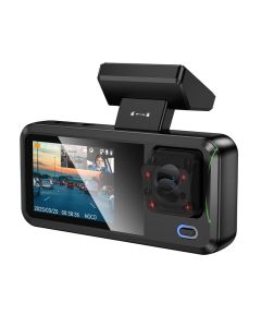 Dash cam for car with screen 2 720p/30fps + interior camera 480p/30fps + rear camera 480p/30fps DV15 black