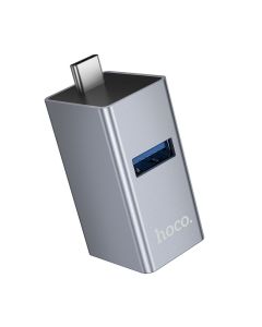 Adapter 3in1 (USB 2.0 x 2+USB 3.0) USB-C Hoco HB54 szary