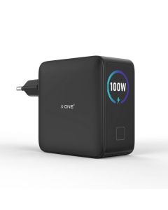 Travel charger X-ONE ChargeGo GaN with LCD 100W 2x USB C - black
