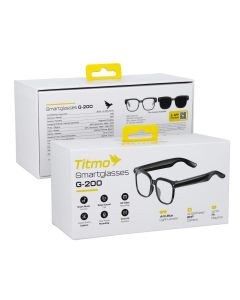 Inteligentne okulary AI z muzyką i nagrywaniem szkła przeźroczyste TITMO G-200 czarne 