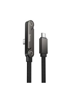 Cable with bracket USB C to USB C PD 60W Hoco 1 2 m U150 Exquisite black