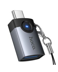 Adapter OTG USB C to USB A Hoco 3A UA46C gray