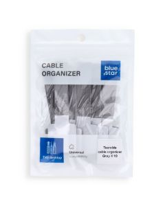 Blue Star PJ-COZ413 self-adhesive cable tie with Velcro- gray (10 pcs.)